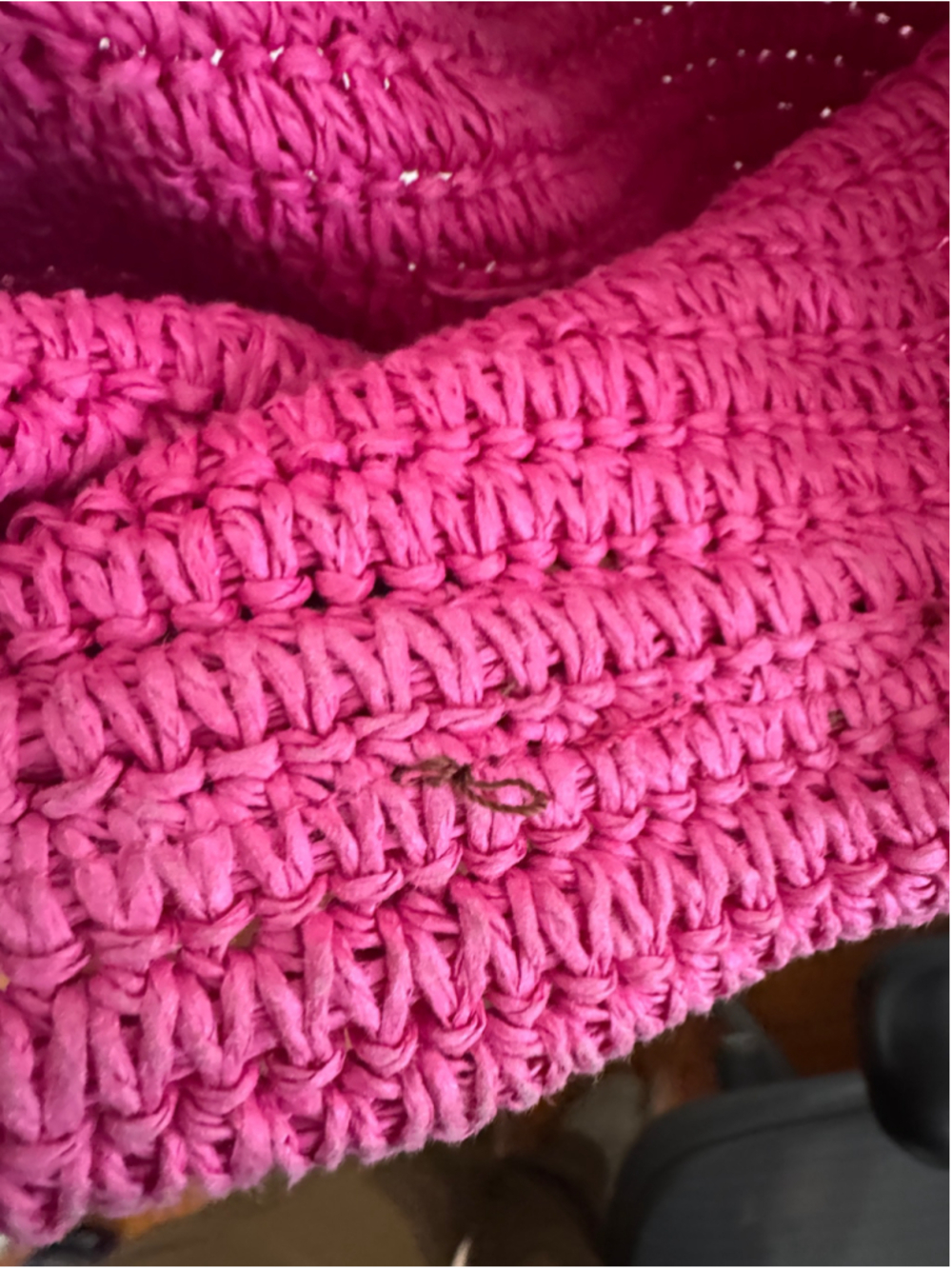 Kurt Geiger Hot Pink Raffia Tote Bag - Picture 7 of 8